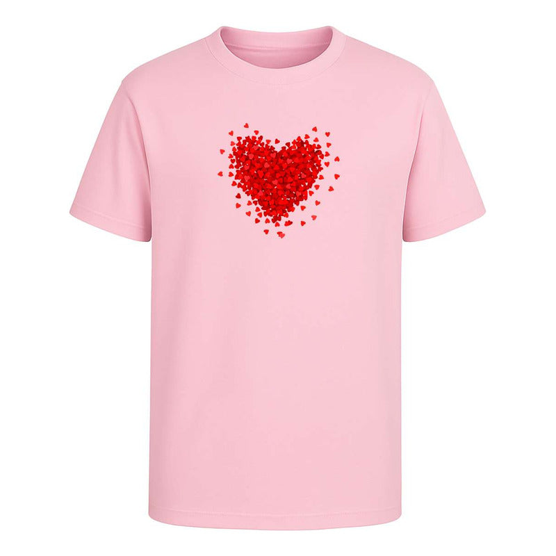 Playera Corazón Formado De Corazones Romántica Unisex