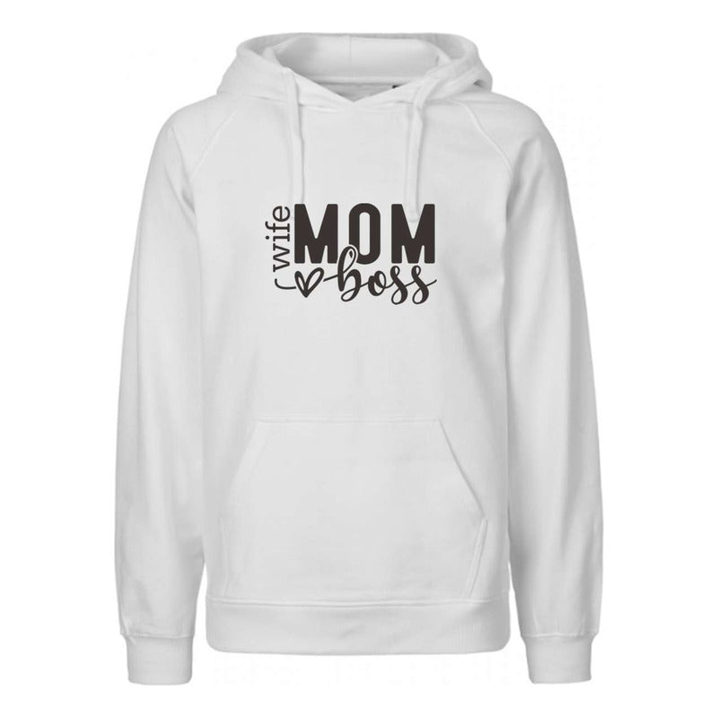 Sudadera Mom Wife Boss Con Corazón  Regalo Mamá Moderna