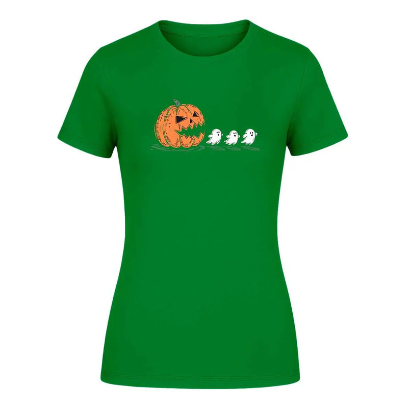Playera "Halloween Pacman" Calabaza y Fantasmas - Dama