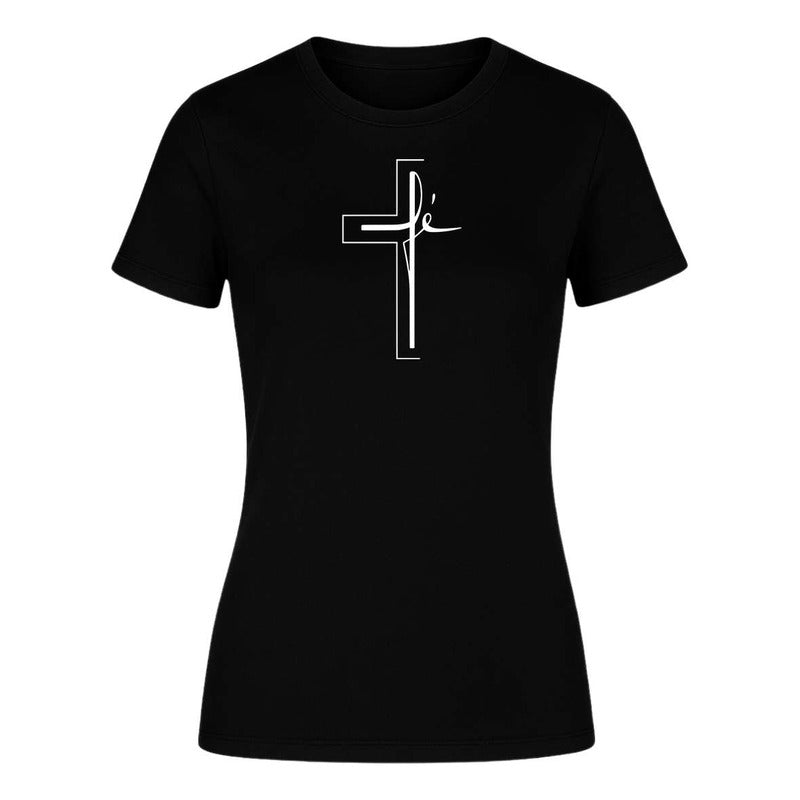 Playera "Cruz Fe" Minimalista - Dama