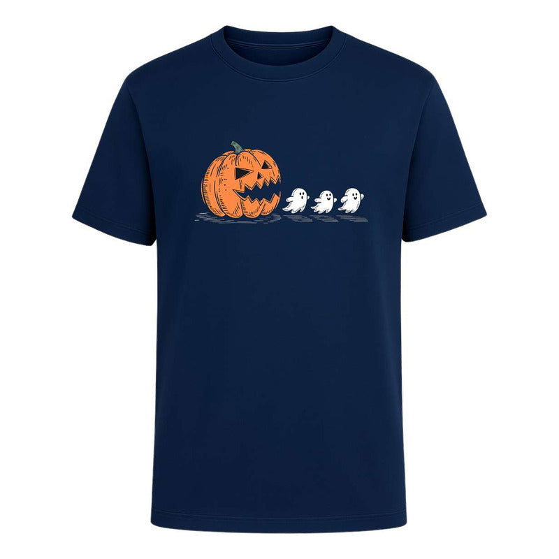 Playera Halloween Infantil Calabaza Fantasmas Estilo Pacman