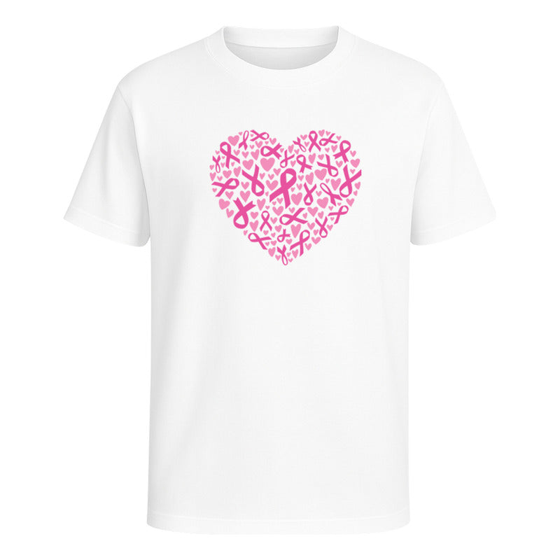 Playera Corazón Listón Rosa Cáncer De Mama Unisex