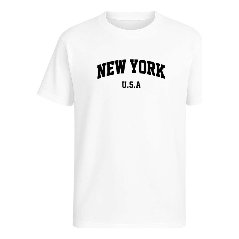 Playera New York Usa Tipo Varsity College Regalo Fans Unisex