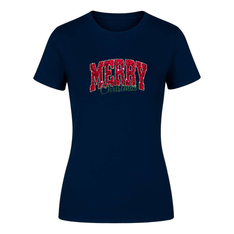Playera Merry Christmas Navideña Cute Moda Chic De Dama