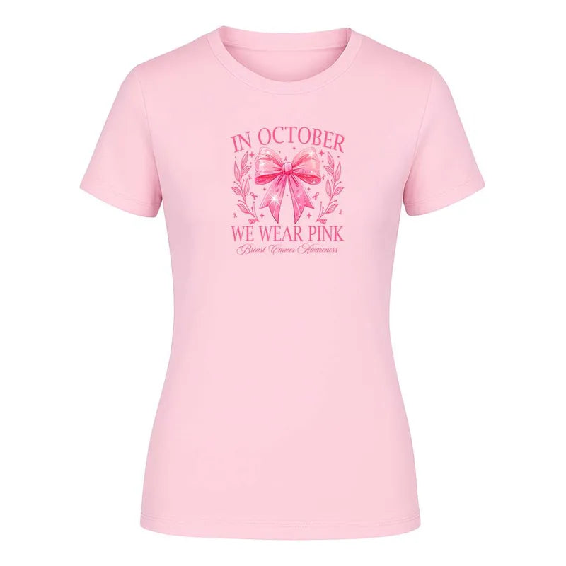 Playera In October We Wear Pink Cáncer De Mama De Dama