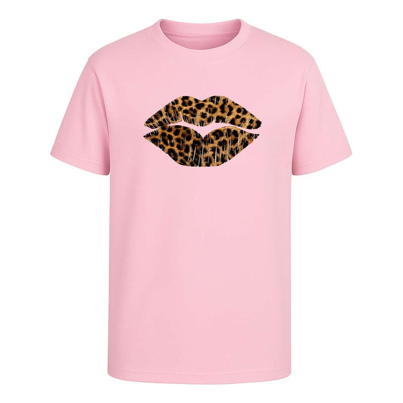 Playera Labios Animal Print Beso Sexy Moda Fiesta Infantil