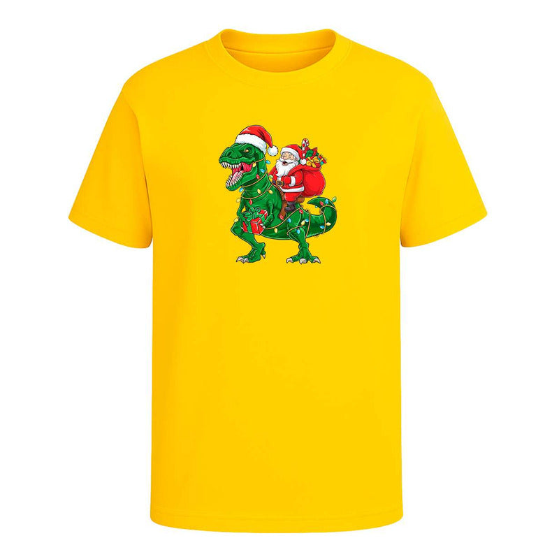 Playera Santa En T Rex Navideño Regalo Divertida Unisex