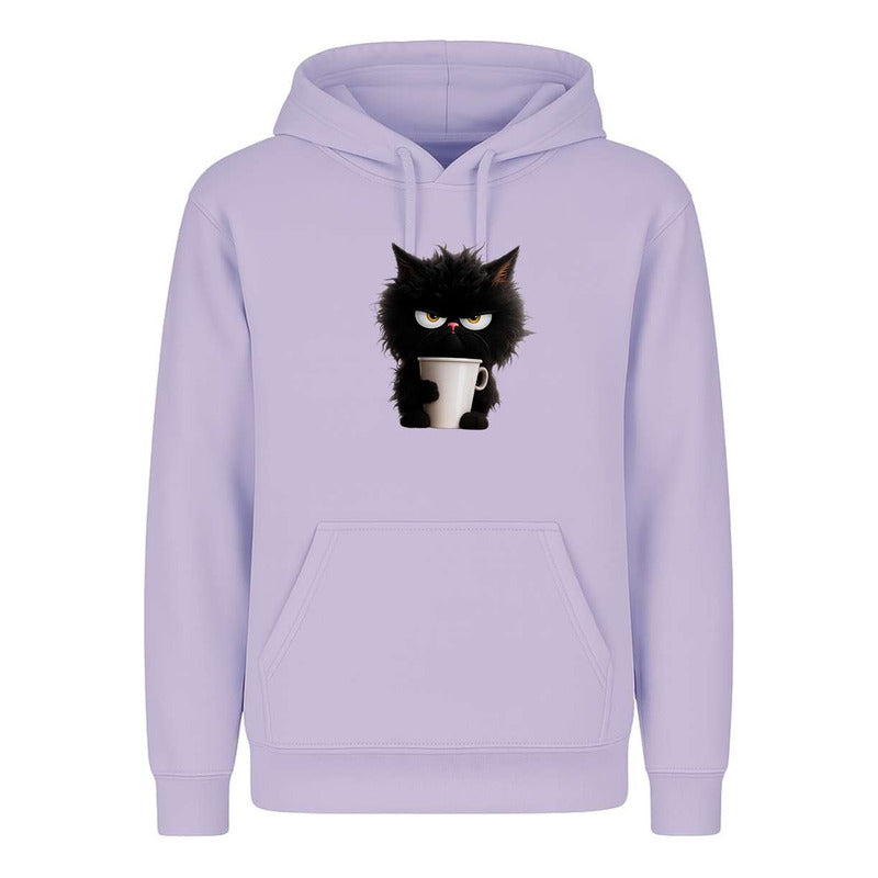 Sudadera Gato Enojado Con Café Broma Divertida Infantil