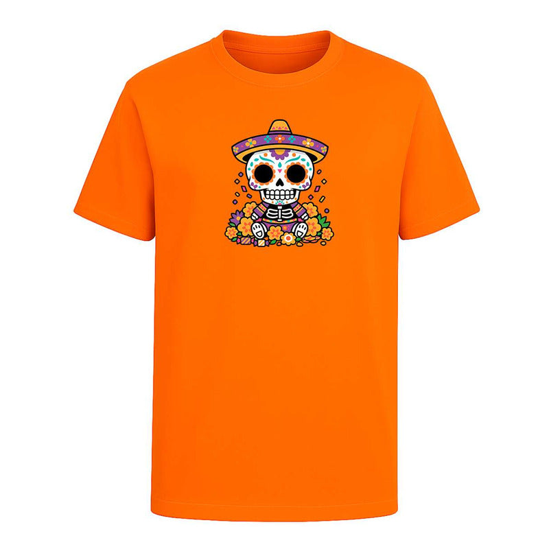 Playera Calavera Con Sombrero Día De Muertos Catrín Infantil
