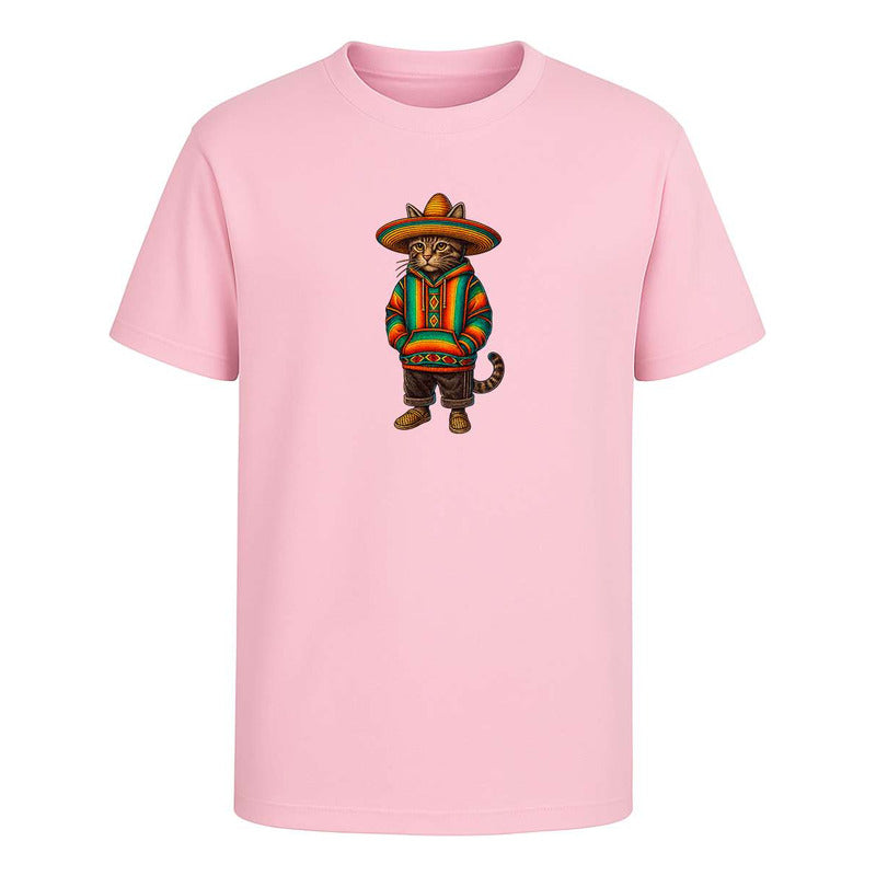 Playera Gato Con Sombrero Mexicano - Infantil