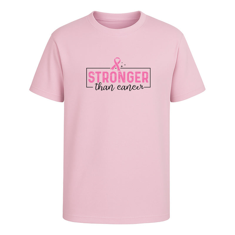 Playera Stronger Than Cancer Unisex Lazo Rosa Cancer De Mama