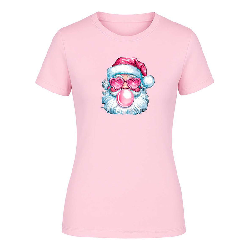 Playera Santa Cool Lentes Corazón Chicle Divertida Dama