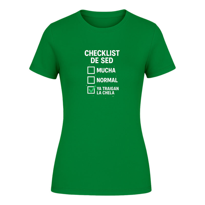 Playera "Checklist de Sed" Cerveza - Dama