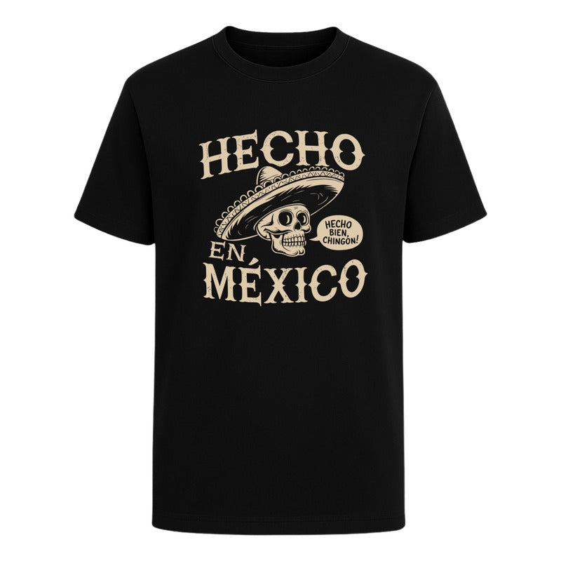 Playera Hecho En México Calavera Sombrero Unisex Septiembre