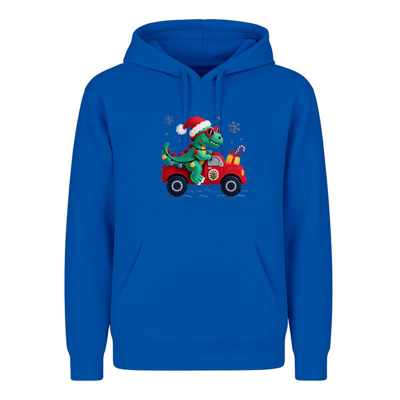Sudadera Dinosaurio Navideño Efecto Bordado Regalo Unisex