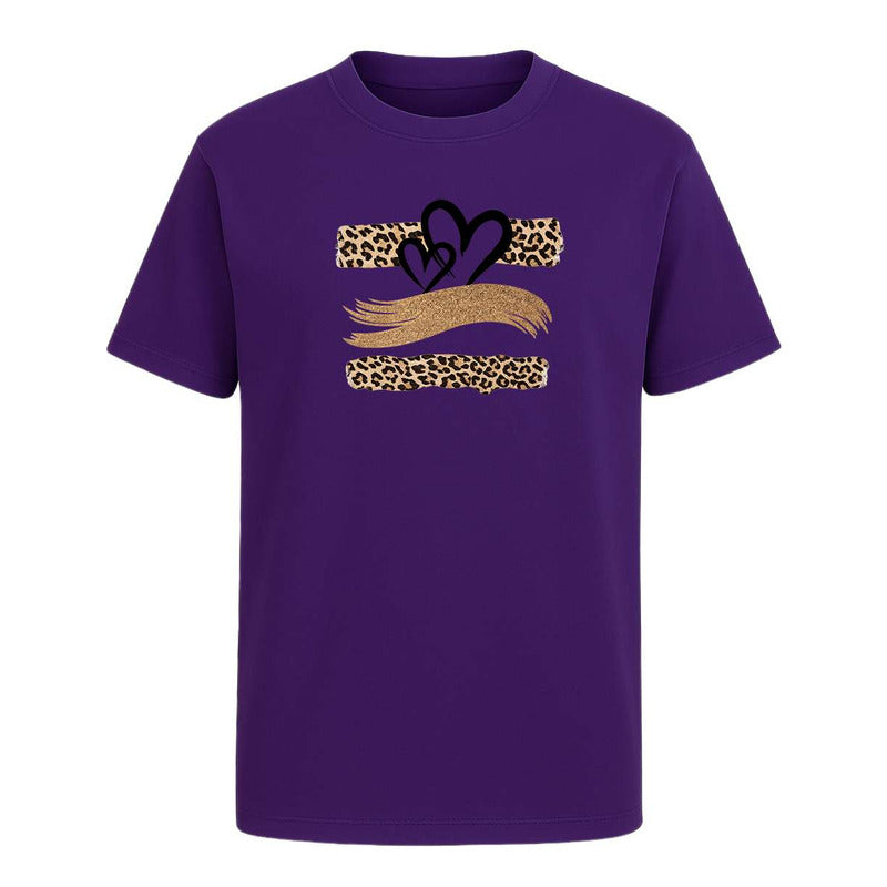 Playera Corazones Animal Print Leopardo Amor Regalo Unisex
