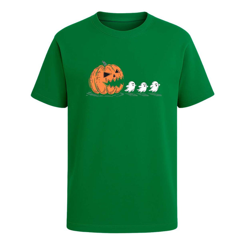 Playera Halloween Infantil Calabaza Fantasmas Estilo Pacman