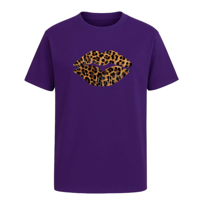 Playera Labios Animal Print Beso Sexy Moda Fiesta Infantil