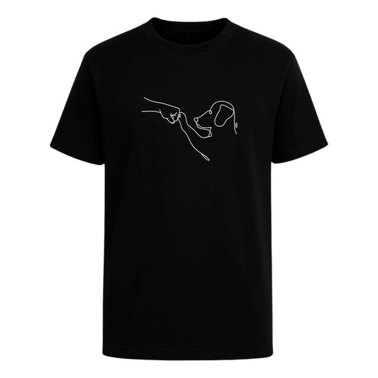 Playera Perro Y Humano Amigos Mascotas Line Art Unisex