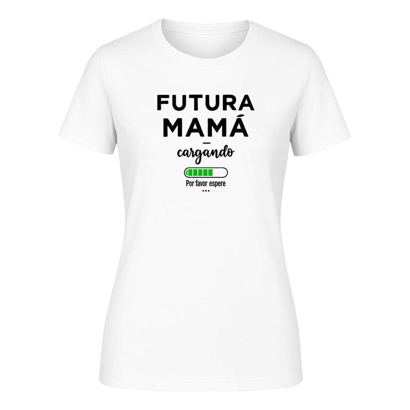 Playera KreaLab para futuras mamás, con diseño de carga de anuncio de embarazo, ideal como regalo para embarazadas.