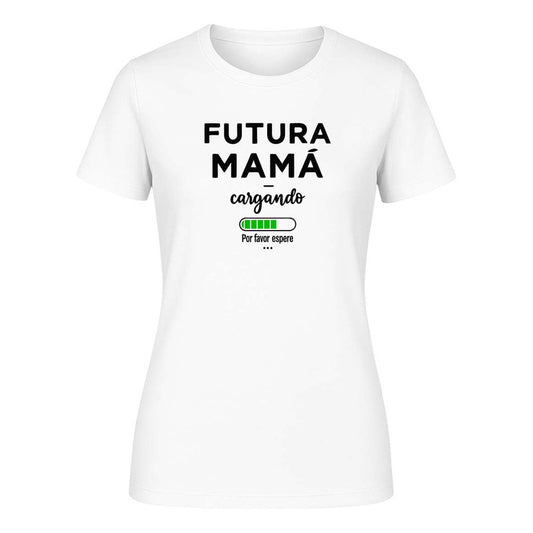 Playera KreaLab para futuras mamás, con diseño de carga de anuncio de embarazo, ideal como regalo para embarazadas.