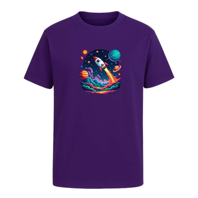 Playera "Cohete y Planetas" Galaxia - Infantil