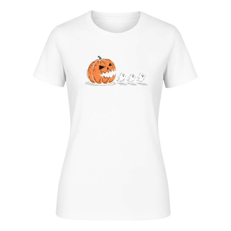 Playera "Halloween Pacman" Calabaza y Fantasmas - Dama