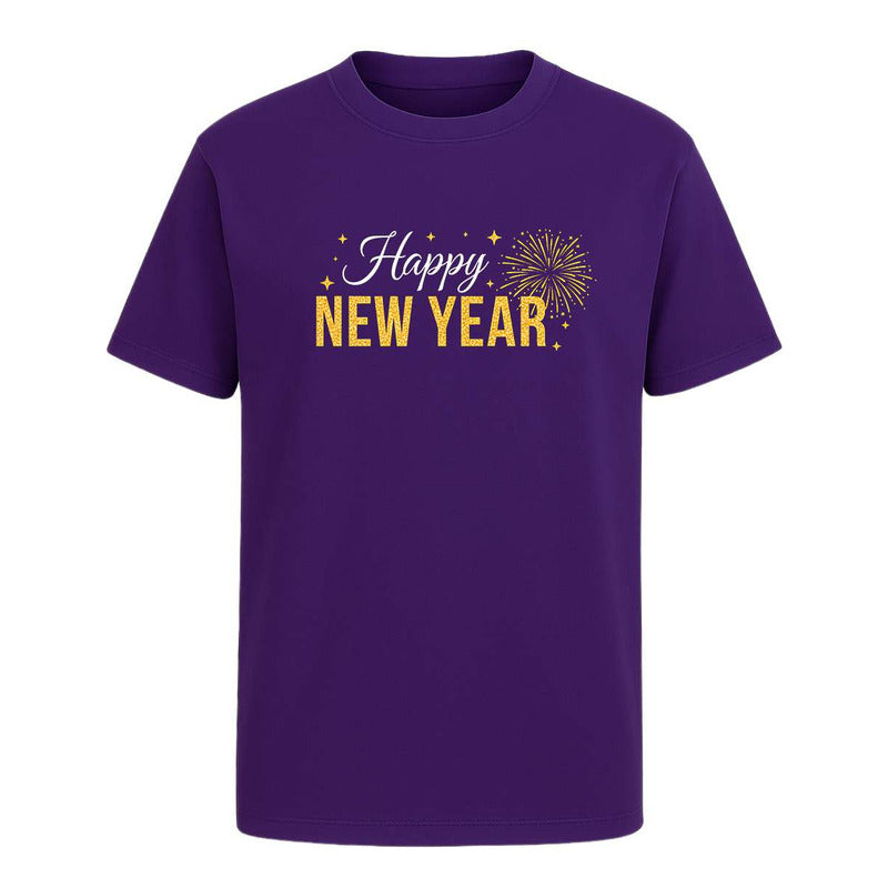 Playera Happy New Year Fuegos Artificiales Fiesta Infantil