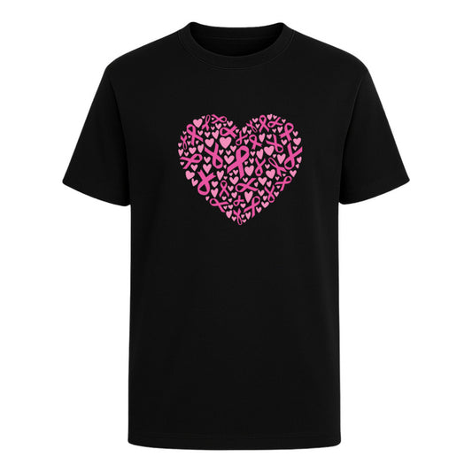 Playera Corazón Listón Rosa Cáncer De Mama Infantil