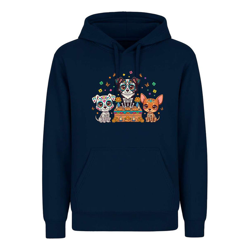 Sudadera Perros Día De Muertos Ofrenda Mexicana Divertida