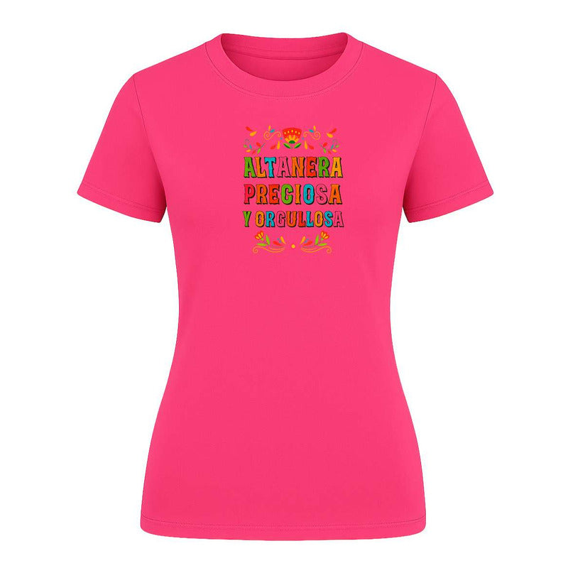 Playera femenina KreaLab con frase mexicana orgullosa y hermosa, diseño nuevo y estilo casual para dama.