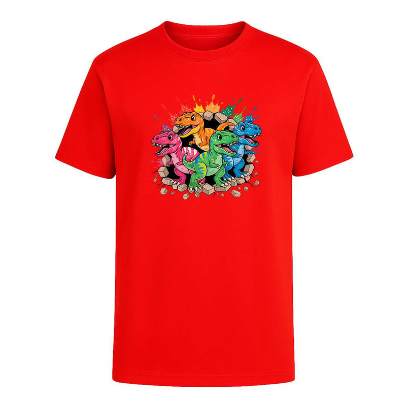 Playera Dinosaurios T Rex De Colores Estampado Infantil