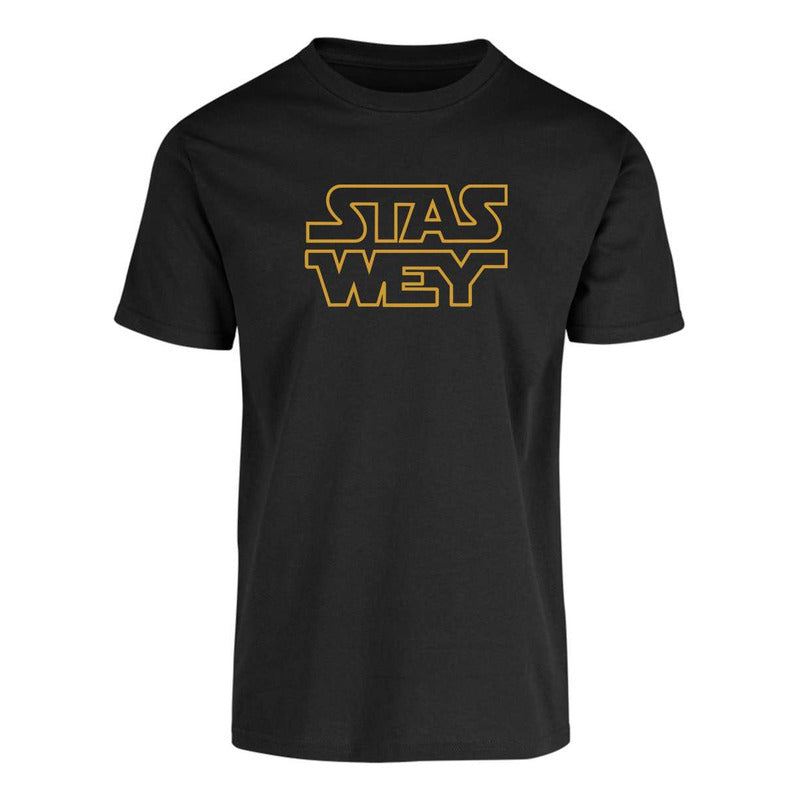 Playera KreaLab Star Wars Stas Wey para caballero, diseño divertido, ropa de manga corta y cuello redondo, estilo casual.