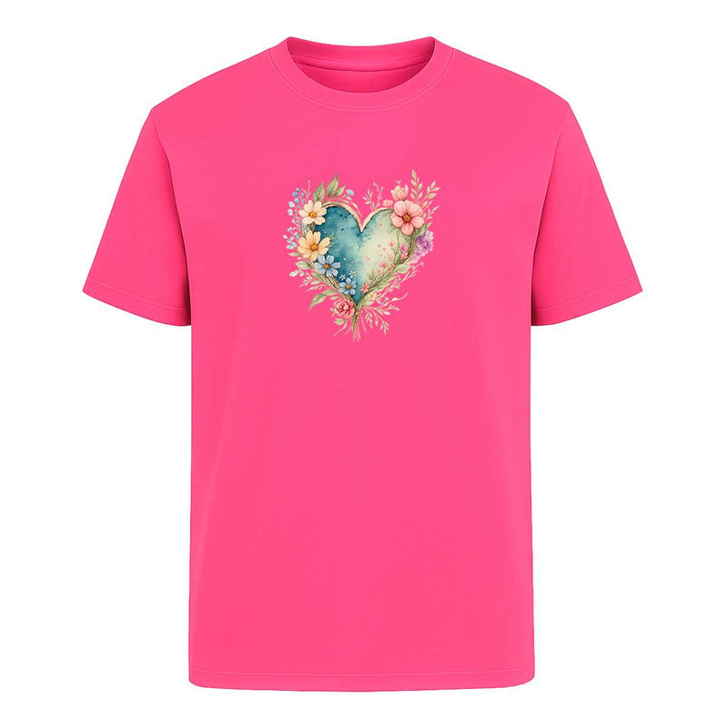 Playera "Corazón Floral" Acuarela - Infantil