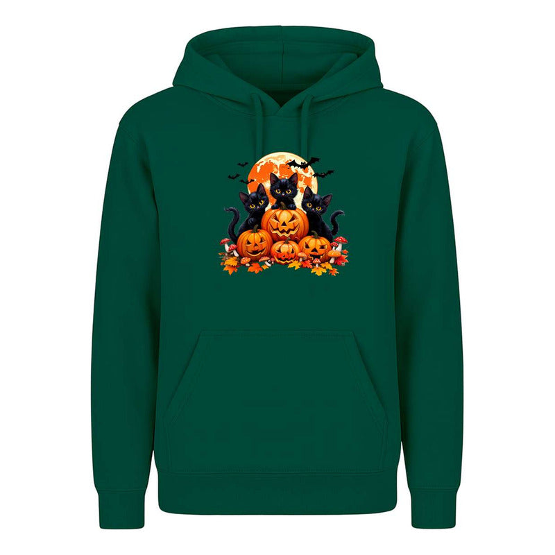 Sudadera Gatos Con Calabazas Halloween Tierno Fiesta Unisex