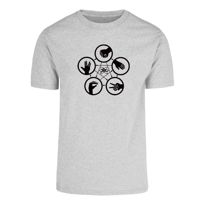 Playera Big Bang Theory Piedra Papel Tijera Unisex
