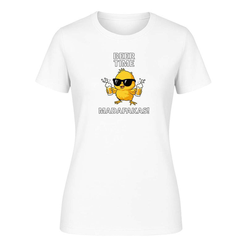 Playera "Beer Time" Pollito Humor - Dama