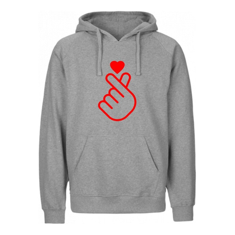Sudadera Corazón Coreano K-pop Dedos Hoodie Dama