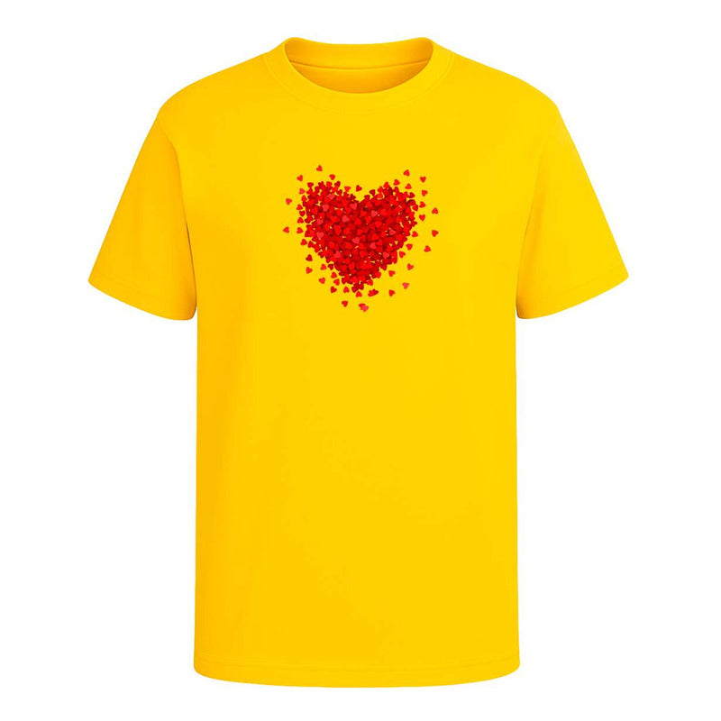 Playera Corazón Formado De Corazones Romántica Unisex