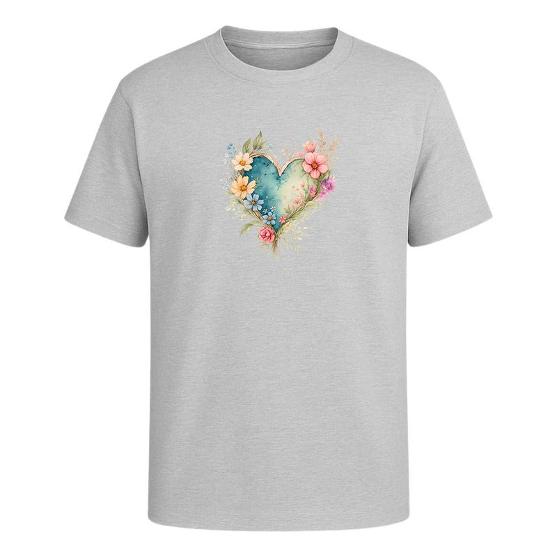 Playera "Corazón Floral" Acuarela - Infantil