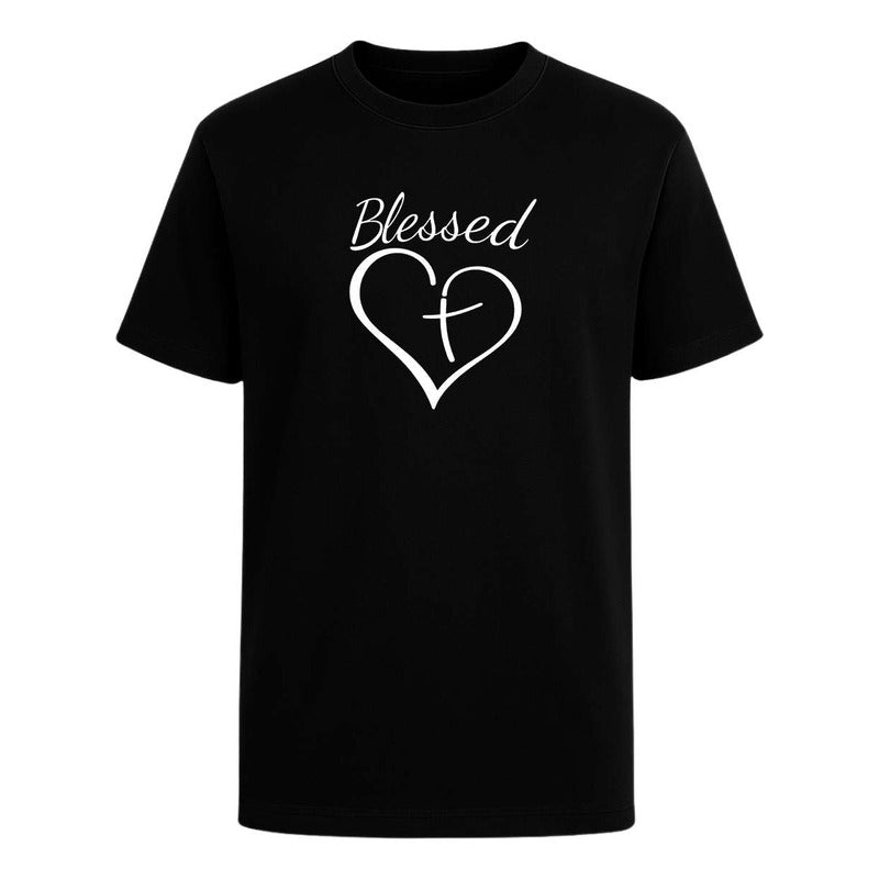 Playera "Blessed" Corazón con Cruz - Infantil