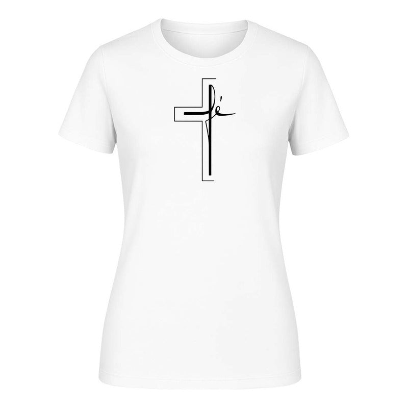 Playera "Cruz Fe" Minimalista - Dama