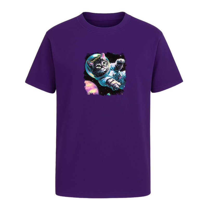 Playera "Gato Astronauta" Galaxia Acuarela - Hombre