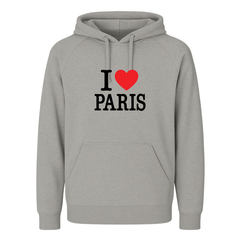 Sudadera Unisex I Love Paris Estilo Turístico Viaje Europa