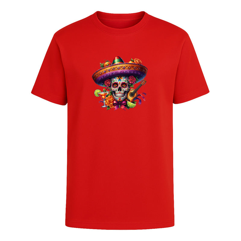 Playera Calavera Mexicana Sombrero Infantil Día De Muertos
