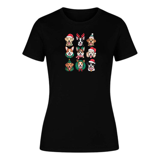 Playera Perros Navideños Dog Lover Santa Regalo De Dama