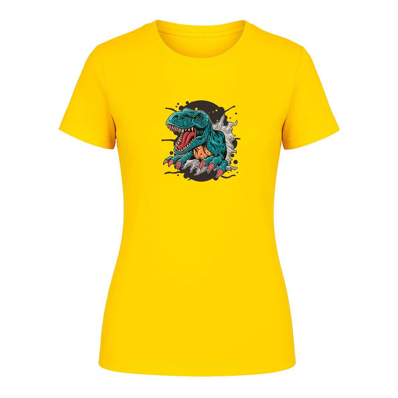 Playera "T-Rex Rasgando" Efecto Visual - Dama