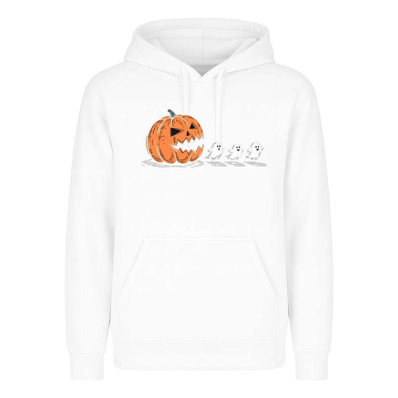 Sudadera Halloween Infantil Calabaza Fantasmas Estilo Pacman