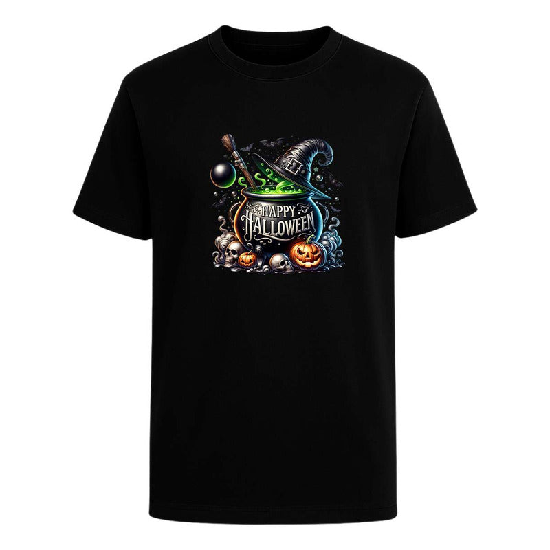 Playera Happy Halloween Caldero Bruja Calabaza Unisex