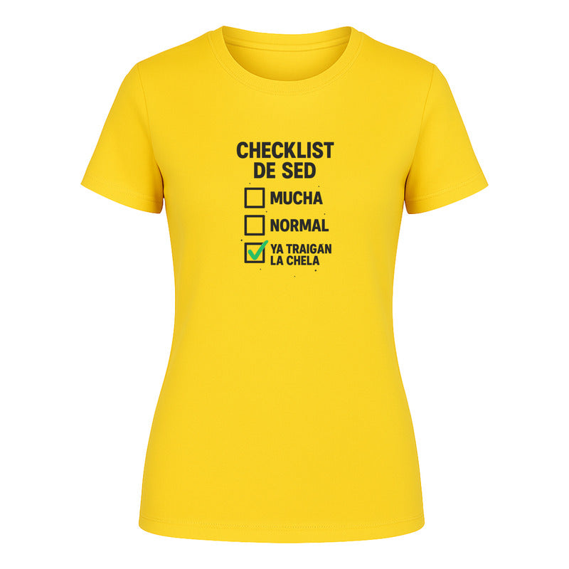 Playera "Checklist de Sed" Cerveza - Dama